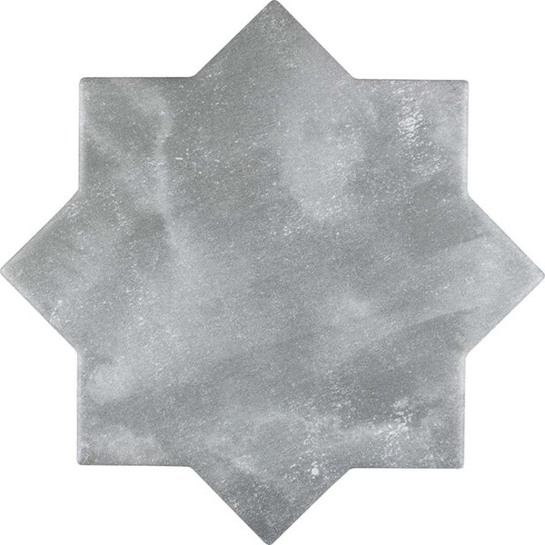 Apollo Tile Siena 5.35 in. x 5.35 in. Matte Grey Ceramic Star-Shaped Wall and Floor Tile 5.37 sqft/case, 27PK MOR88GRYSTRA - main
